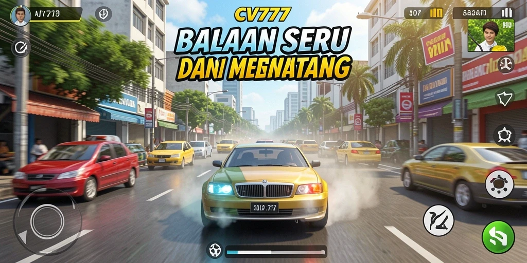 Tampilan menarik dari gameplay balapan CV777 yang seru.