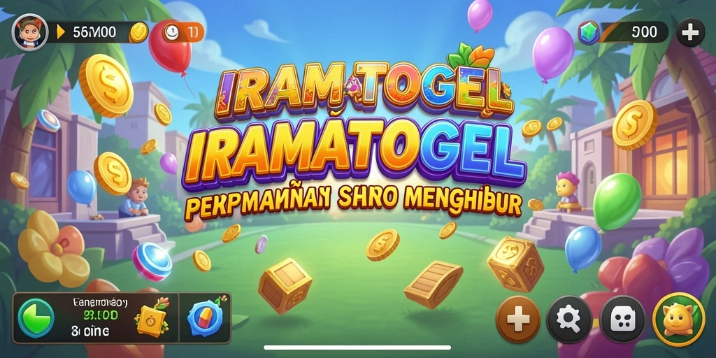 Screenshot utama IRAMATOGEL menampilkan gameplay Arcade yang seru dan penuh warna.