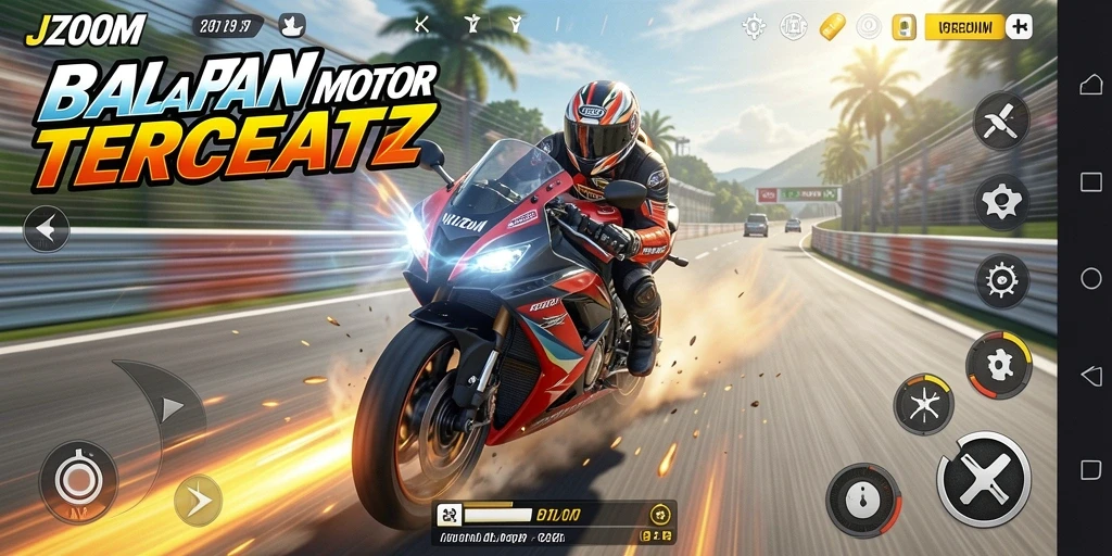 Tampilan balapan motor yang penuh aksi dari J200M.