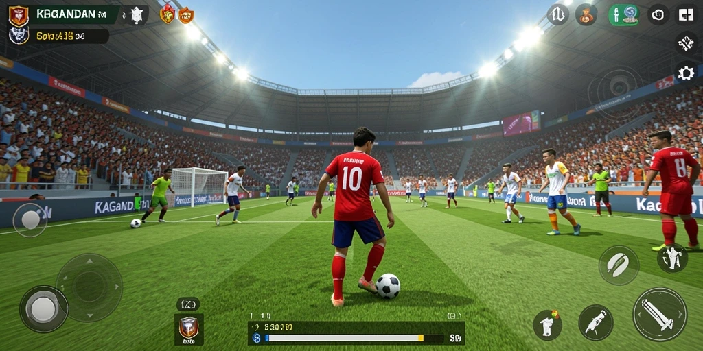 Screenshot KAGANDAN menunjukkan aksi cepat di lapangan sepak bola.
