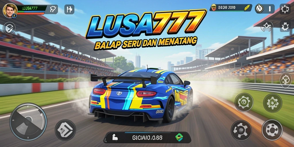 Menampilkan gameplay seru dengan kendaraan balap yang cepat dan menantang.