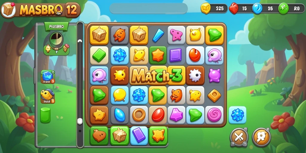 Tampilan gameplay seru dan penuh warna dalam MASBRO12.