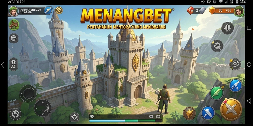 Screenshot gameplay MENANGBET yang menampilkan aksi menara pertahanan.
