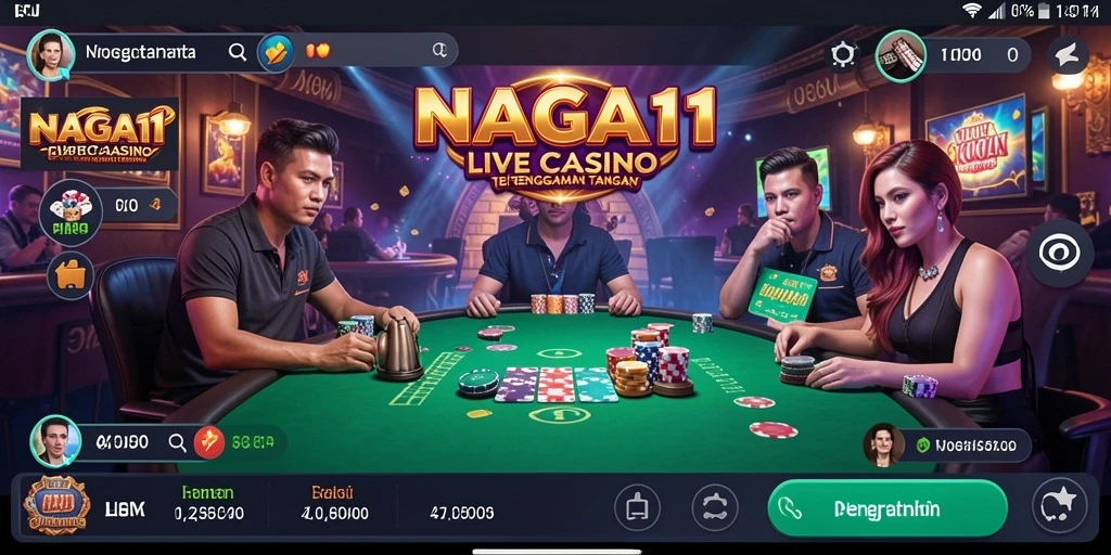 Tampilan gameplay Live Casino NAGA11 yang menarik dan interaktif.