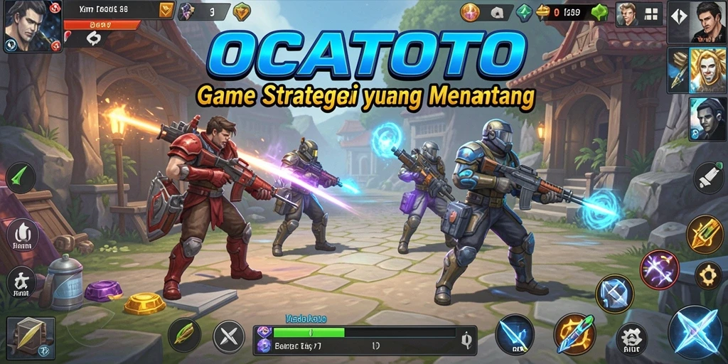 Tangkapan layar OCATOTO menunjukkan gameplay strategi yang intens dan mendebarkan.