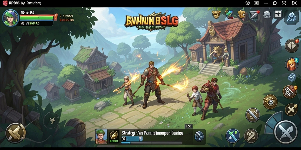 Tampilan menarik dari gameplay SLG di RP886 dengan pertempuran stratejik.
