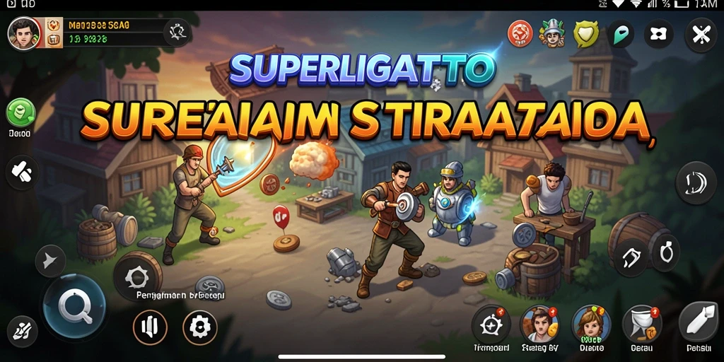 Tampilan gameplay SUPERLIGATOTO yang menarik dan strategis.