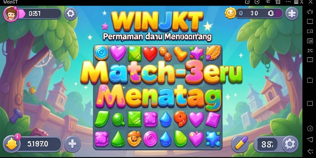 Tampilkan gameplay seru dari WINJKT di level Match-3.